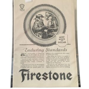 Vintage 1922 Firestone Most Miles per Dollar Ad Advertisement